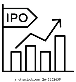 IPO Initial public offering icon simple flat icon vector symbol