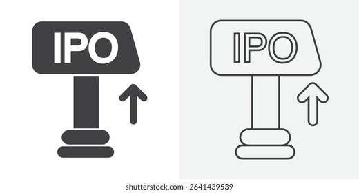 IPO Initial public offering icon Line graphics illustration