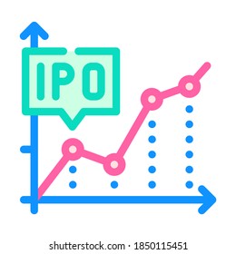 ipo initial public offering infographic color icon vector. ipo initial public offering infographic sign. isolated symbol illustration