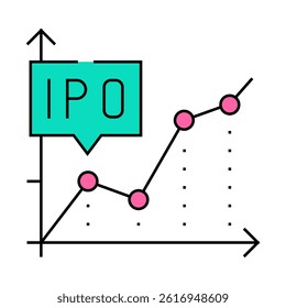 ipo initial public offering infographic line icon vector. ipo initial public offering infographic sign. isolated symbol illustration