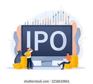IPO, initial public offering, investment opportunity or make profit from new stock concept. Return on investment, financial solutions, passive income.