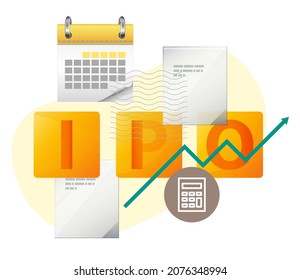 IPO Initial Public Offering - Stock Illustration as EPS 10 File