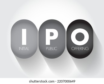 IPO Initial Public Offering Is A Public Offering In Which Shares Of A Company Are Sold To Institutional Investors And  Retail Investors, Acronym Text Concept Background