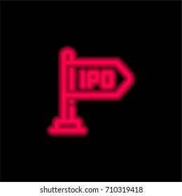 Ipo red glowing neon ui ux icon. Glowing sign logo vector