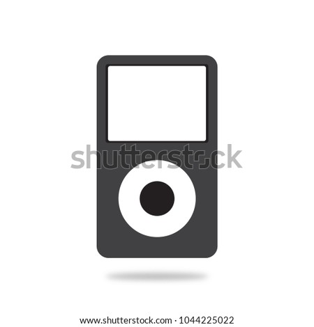 iPod Apple. Music Player Vector Icon. Black. Isolated illustration for web and app. flat style