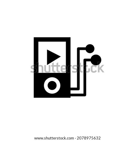 IPOD With Glyph Icon Illustration 