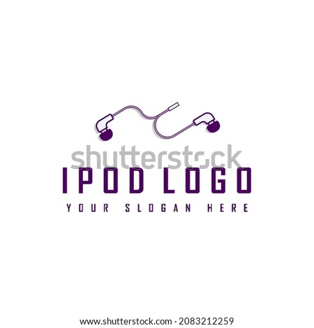 Ipod Icon, earphone logo design template vector