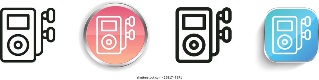 ipod icon. Thin Linear, Regular and Button Style Design Isolated On White Background