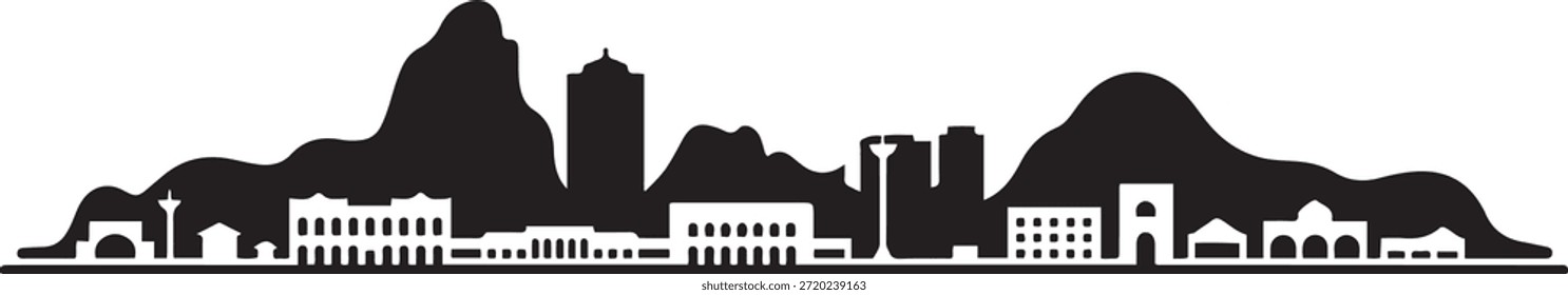 Ipoh Skyline Malaysian. design Vector black silhouette
