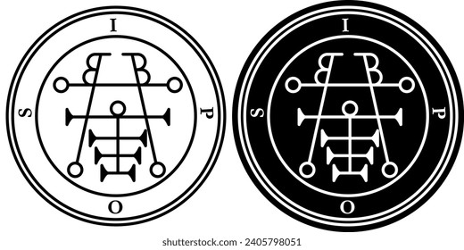 Ipos Aiperos Ayperos Ayperos Ayporos Ipes Earl Spirit Hell Prinz Duke Viscount Dictionnaire Infernal Ars Goetia Demon Hell Logo Symbol Symbol Symbol Emblem Transparente Kein Hintergrund Vektor EPS PNG Clip Art