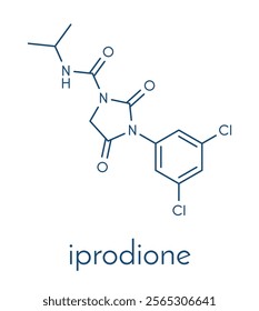 Iprodione fungicide molecule. Skeletal formula.