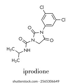 Iprodione fungicide molecule. Skeletal formula.