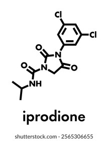 Iprodione fungicide molecule. Skeletal formula.