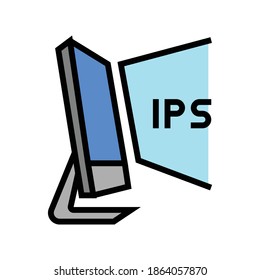 ips computer display color icon vector. ips computer display sign. isolated symbol illustration