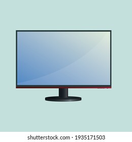 Ips frameless Monitor realistic vector illustration
