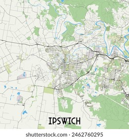  Ipswich, Australia map poster art