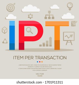  Ipt-Mittelwert (Element pro Transaktion), Buchstaben und Symbole, Vektorillustration-Illustration.