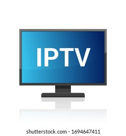 Icono vectorial IPTV. Icono de concepto de canal de vídeo IP TV