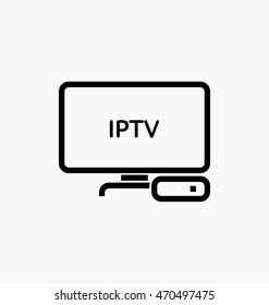 IPTV Vector Icon. TV Box Sign. Internet Protocol TV Symbol - IPTV.