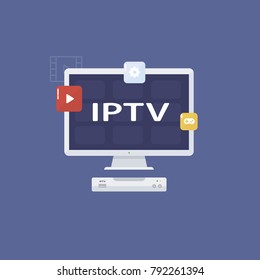 IPTV vector icon. TV box  vector illustration