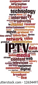 IPTV word cloud concept. Vector illustration