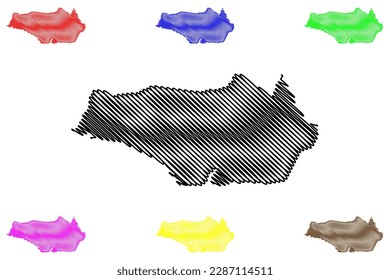 Ipueiras municipality (Ceará state, Municipalities of Brazil, Federative Republic of Brazil) map vector illustration, scribble sketch Ipueiras map