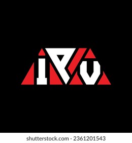 IPV triangle letter logo design with triangle shape. IPV triangle logo design monogram. IPV triangle vector logo template with red color. IPV triangular logo Simple, Elegant, and Luxurious design.