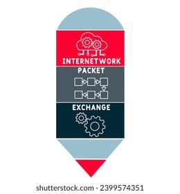 ipx - acrónimo de intercambio de paquetes de red. fondo de concepto de negocio.  concepto de ilustración vectorial con palabras clave e iconos. ilustración con iconos para banner web, volante, página de inicio