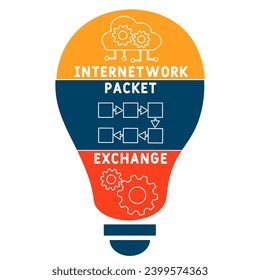 ipx - acrónimo de intercambio de paquetes de red. fondo de concepto de negocio.  concepto de ilustración vectorial con palabras clave e iconos. ilustración con iconos para banner web, volante, página de inicio