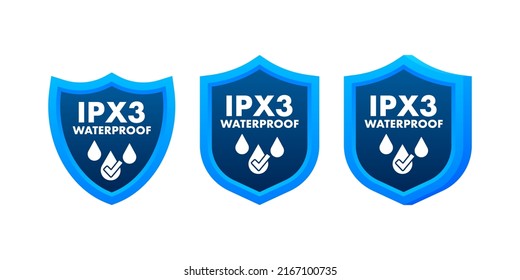 signo de información de nivel de resistencia al agua IPX3 impermeable
