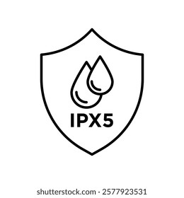 Ipx5 waterproof icon Flat illustration sign