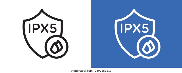 Ipx5 impermeable logo signo conjunto contorno de Vector