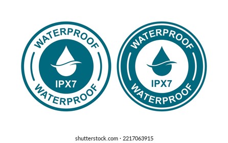 IPX7  waterproof protection vector logo badge. Suitable for business, information and product label