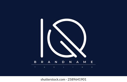 IQ Abstract letter logo. This logo icon incorporate with abstract shape in the creative way