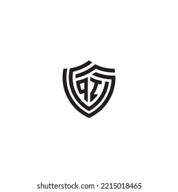 IQ abstract line shield concept in high quality professional design that will print well across any print media