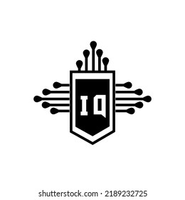  IQ creativo concepto del logo de la letra de círculo. Diseño de letras IQ.
