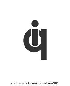 IQ creative geometric initial based modern and minimal logo. Letter i q trendy fonts. Universal professional elegant techno vector design.