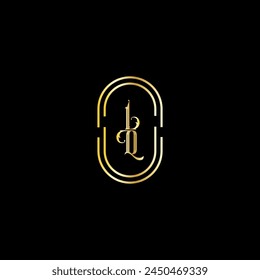 IQ letras modernas creativas logo diseño Plantilla