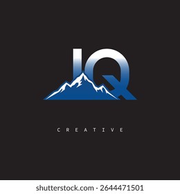 IQ Creative Mountain Logo Bold Gradient Letter mark Branding Design for Business Outdoor Brands