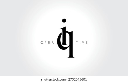IQ Elegant Serif Monogram Logo – Luxury Lowercase Typographic Lettermark for Modern Branding