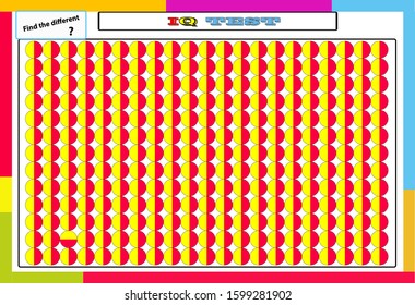 iq and fractions test. Choose correct answer. Set of logical tasks composed of geometric shapes. Vector illustration. algorithm.