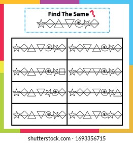 iq and fractions test. Choose correct answer. Set of logical tasks composed of geometric shapes. Vector illustration. algorithm.