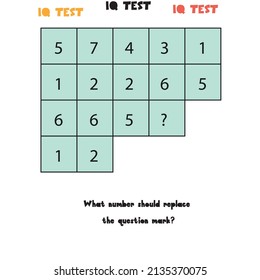 iq and fractions test. Choose correct answer. Set of logical tasks composed of geometric shapes. Vector illustration. algorithm. IQ TEST