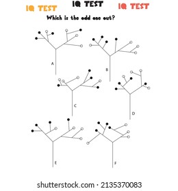 prueba de iq y fracciones. Elija la respuesta correcta. Conjunto de tareas lógicas compuestas de formas geométricas. Ilustración vectorial. algoritmo. PRUEBA IQ