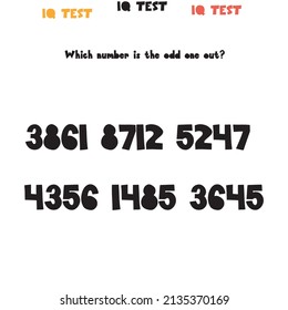iq and fractions test. Choose correct answer. Set of logical tasks composed of geometric shapes. Vector illustration. algorithm. IQ TEST