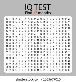 IQ Game find 12 months / worksheet