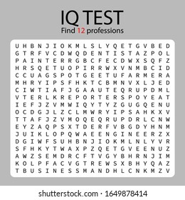 IQ Game find 12professions / worksheet