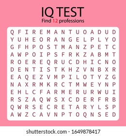 IQ Game find 12professions / worksheet