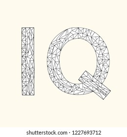 IQ hand drawn coloring book. Intelligence quotient design vector illustration.