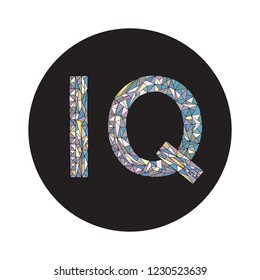 IQ hand drawn sign vector illustration. Intelligence quotient design.